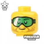 LEGO Mini Figure Heads Green Goggles