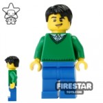 LEGO City Mini Figure Green Sweater and Lopsided Grin