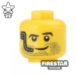 LEGO Mini Figure Heads Stubble and Headset