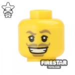 LEGO Mini Figure Heads Tan Moustache and Grin