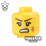 LEGO Mini Figure Heads Bared Teeth Scratched Cheek