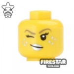 LEGO Mini Figure Heads Wink Silver Lips