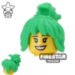 LEGO Hair Messy Ponytail with Clip Green