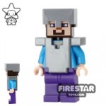 LEGO Minecraft Mini Figure Steve With Armour Flat Silver