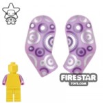 LEGO Mini Figure Arms Pair Medium Lavender with Silver Pattern