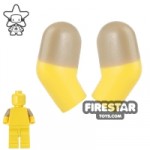 LEGO Mini Figure Arms Pair Dark Tan Short Sleeves