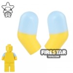 LEGO Mini Figure Arms Pair Medium Blue Short Sleeves