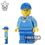 LEGO City Mini Figure Blue Overalls Sweat Drops