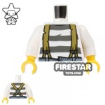LEGO Mini Figure Torso Prisoner Shirt Braces