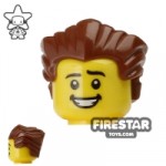 LEGO Hair Slicked Back Reddish Brown