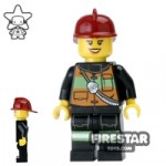 LEGO City Mini Figure Fire Female with Dark Red Helmet