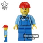LEGO City Mini Figure Blue Overalls Forklift Driver