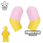 LEGO Mini Figure Arms Pair Bright Pink Short Sleeves