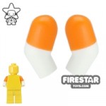 LEGO Mini Figure Arms Pair Orange Short Sleeves/White Arms