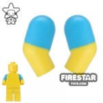 LEGO Mini Figure Arms Pair Dark Azure Short Sleeves