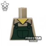 LEGO Mini Figure Torso Dark Green Overalls (no arms)