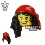 LEGO Hair Long with Red Bandana Black