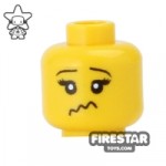 Custom Mini Figure Heads Worried Yellow