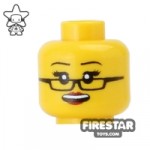 Custom Mini Figure Heads Grin with Glasses Yellow