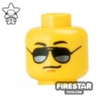 LEGO Mini Figure Heads Black Sunglasses Raised Eyebrows