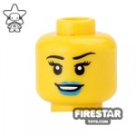 LEGO Mini Figure Heads Blue Lips Smile
