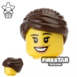 LEGO Hair Swept Back Bun Dark Brown