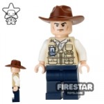 LEGO Jurassic World Figure Vet Fedora Hat Scowl