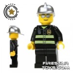 LEGO City Mini Figure  Fireman With Silver Glasses