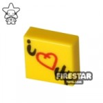 Printed Tile 1×1 Post-it Note I Love You
