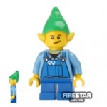 LEGO Holiday Mini Figure Elf Blue Overalls