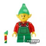 LEGO Holiday Mini Figure Elf Green Overalls