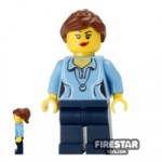 LEGO City Mini Figure Blue Shirt and Necklace