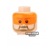 LEGO Mini Figure Heads Orange Visor and Beard