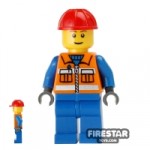 LEGO City Mini Figure Blue Overalls and Sunglasses
