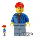 LEGO City Mini Figure Blue Jacket Red Cap