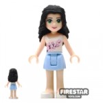 LEGO Friends Mini Figure Emma Bright Light Blue Skirt