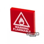Printed Tile 2×2 Warning Flammable