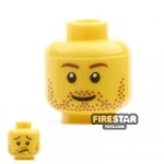 LEGO Mini Figure Heads Stubble Smile / Worried