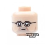 Custom Mini Figure Heads Glasses and Stubble Light Flesh