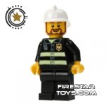 LEGO City Mini Figure  Fireman Brown Beard
