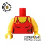 LEGO Mini Figure Torso Lifeguard Swimsuit