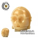 LEGO Mini Figure Heads C-3P0 Pearl Light Gold