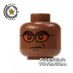 LEGO Mini Figure Heads Frown Red Glasses