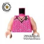 LEGO Mini Figure Torso Pink Sequin Top