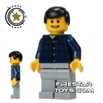 LEGO City Mini Figure Plaid Shirt And Gray Legs