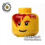 LEGO Mini Figure Heads Red Hair And Stubble
