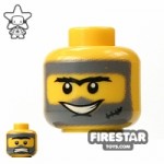LEGO Mini Figure Heads Gray Hair And Scar