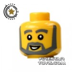 LEGO Mini Figure Heads Gray Beard Big Smile