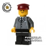 LEGO City Mini Figure Pinstripe Jacket Red Cap