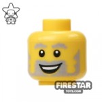 LEGO Mini Figure Heads Gray Beard Smiling